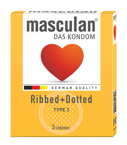 Masculan rebrasto-tackasti kondomi 3/1